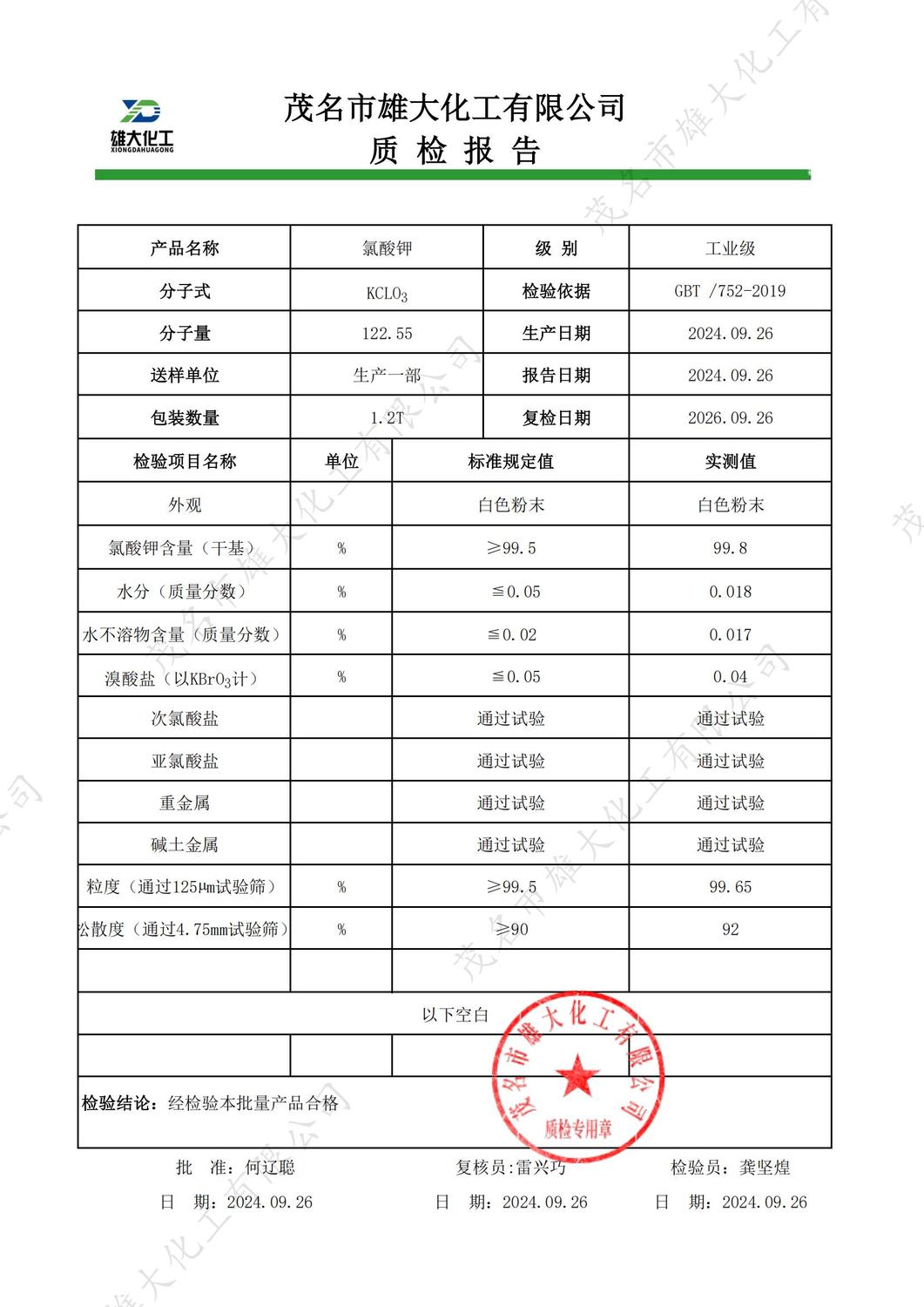工业级氯酸钾质检报告（雄大）_00.jpg