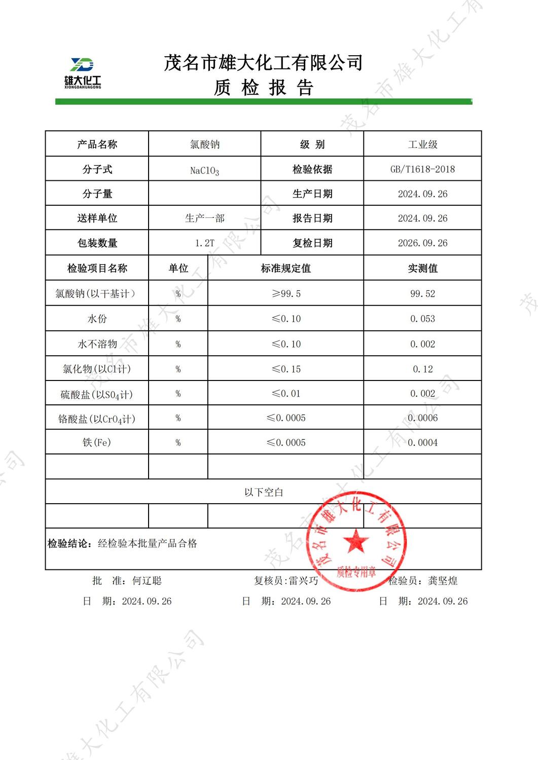 工业级氯酸钠质检报告（雄大）_00.jpg